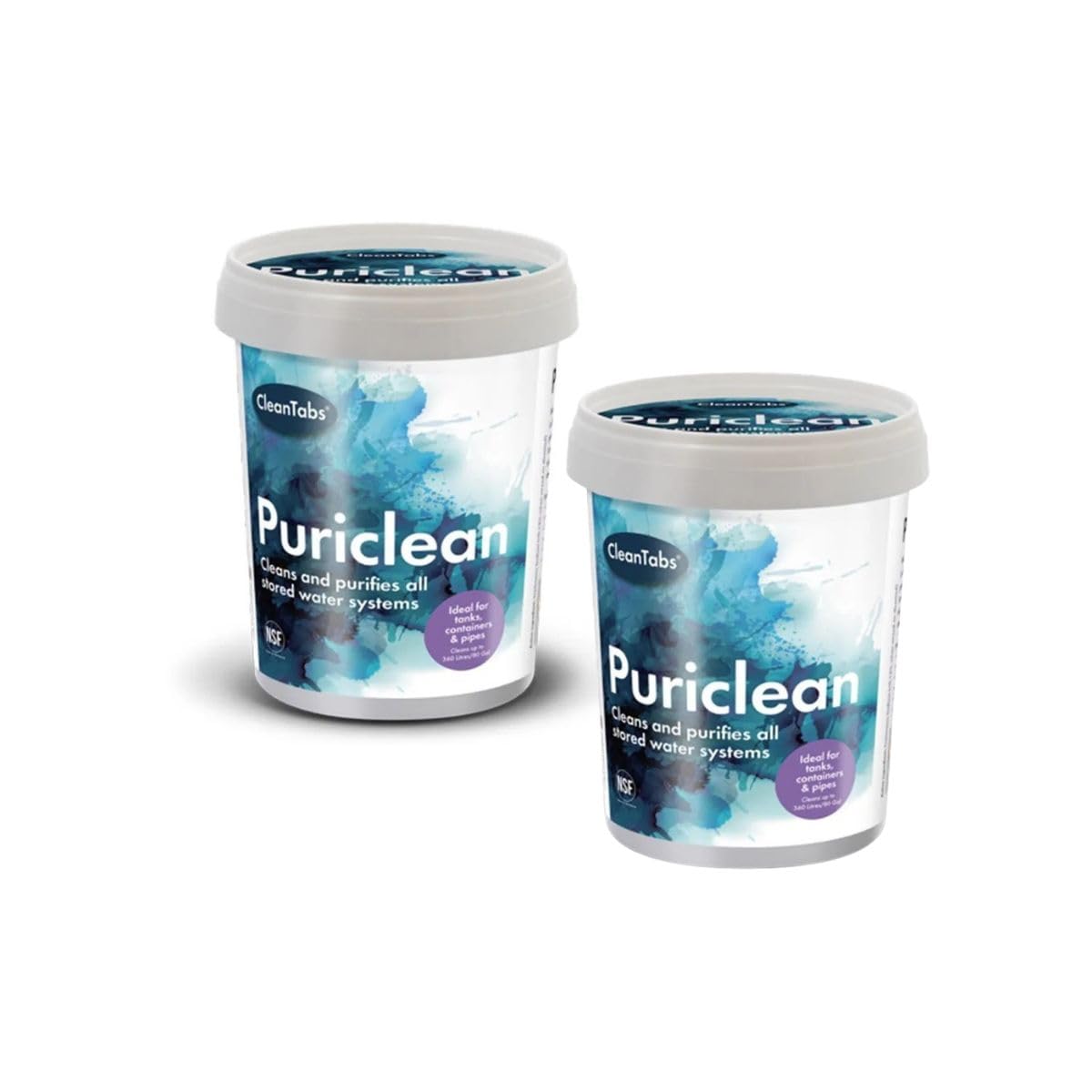 Puriclean 2 x 400g Water Tank Purification Treatment Caravan System Cleaner