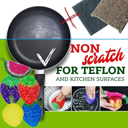Dish Scrubbie Durable Dish Scrubber (5 Pc) Long Lasting, NonScratch, Odorless and Reusable