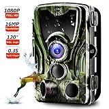 Trail Camera, Binrrio Game Hunting Camera with Night Vision Motion Activated 16MP 1080P Waterproof Outdoor Wildlife Camera 120&deg; Detection, 0.3s Trigger 2.4" LCD IR LEDs