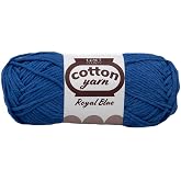 Craft County 100% Cotton Yarn - Royal Blue - Single