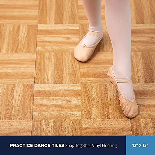 IncStores 3/8 Inch Thick Practice Dance Floor Tiles Printed Plastic