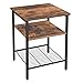 VASAGLE ALINRU End Table, Side Table, Nightstand with 3 Shelves, Bedside Table, Bedroom, Living Room, Simple Assembly, Mesh Shelf, Metal, Industrial Design, Rustic Brown ULET47BX