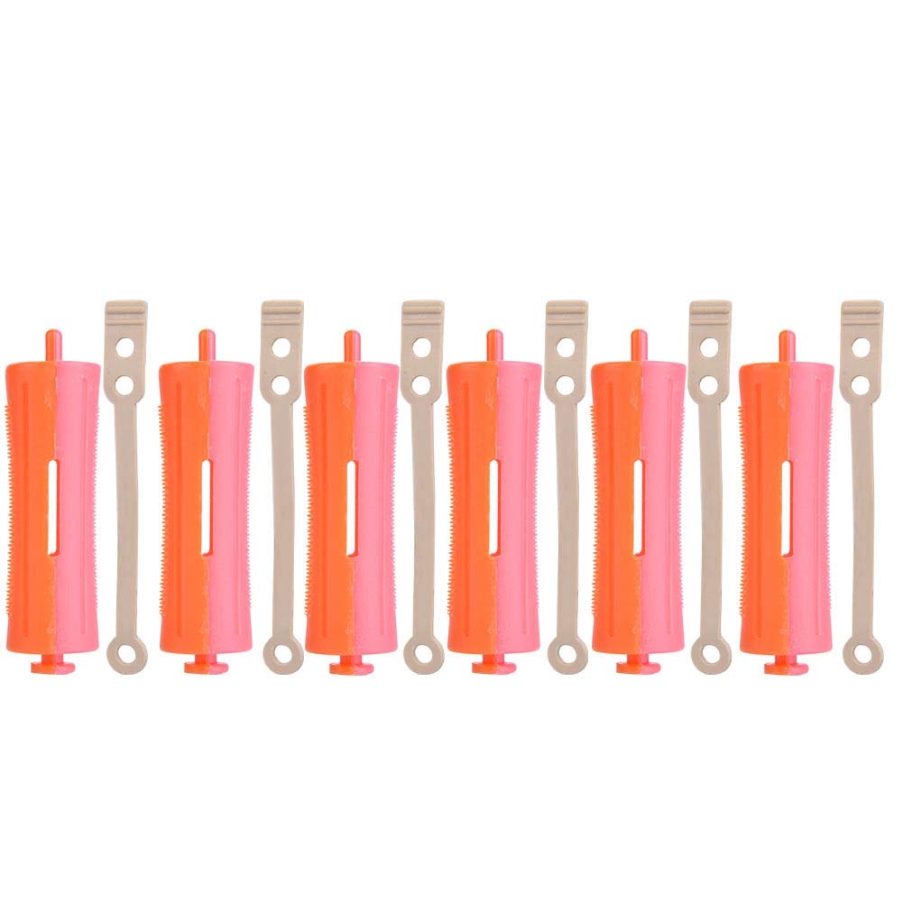 Hairdressing Perm Rods, SH-10 (9x2.4cm) Anti-Skid Hair Rollers for Hairdressing Hair Styling Heat Perm Wave Rod with Rubber Band for DIY Hair Styling and Curling