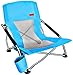 Nice C Low Beach Camping Folding Chair, Ultralight Backpacking Chair with Cup Holder & Carry Bag Compact & Heavy Duty Outdoor, Camping, BBQ, Beach, Travel, Picnic, Festival (1 Pack of Blue)