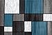 Rugshop Contemporary Modern Boxes for Home Office,Living Room,Bedroom,Kitchen Non Shedding Area Rug 2' x 3' Blue/Gray