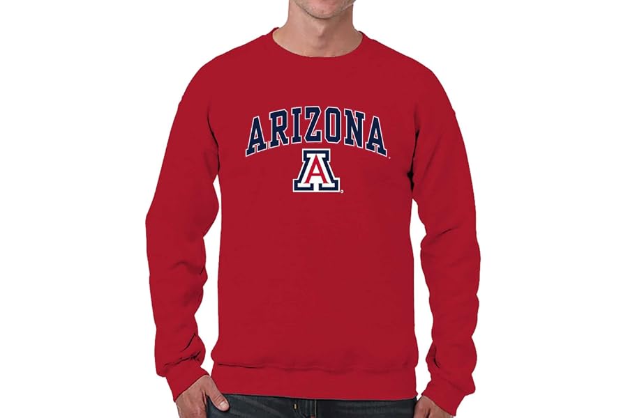 NCAA College Sweatshirt Fleece Crewneck Pullover for Men and Women | Officially licensed NCAA college gameday crewneck pullover - 9 oz fleece lined sweatshirt with arch and logo design