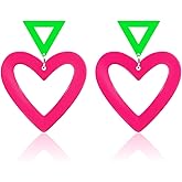 Ronglry 80s Earrings for Women Acrylic Lightning Drop Earrings for 80s Outfits for Women Neon Shirts Neon Earrings for Glow Party Halloween 80 s 90s Accessories Jewelry Gifts