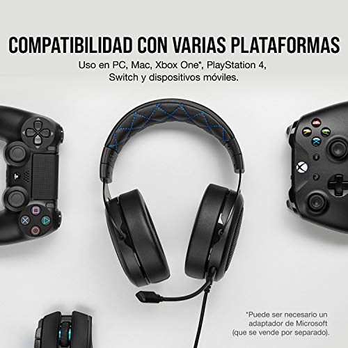 Corsair-HS50-Pro-Stereo-Auriculares-para-Juegos-Ajustables-Espuma-viscoelastica-Almohadillas-Ancelacion-del-Ruido-extraible-microfono-Compatible-con-PC-PS4-Xbox-One-Switch-y-moviles-Azul