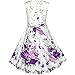 Sunny Fashion KP11 Girls Dress Purple Flower Party Size 4-5