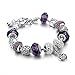 Choker Fashion Silver Plated Snake Chain Charm Bracelets Jewelry Bangles Purple Murano Glass Crystal Beads Bracelet for Women Teen Girls