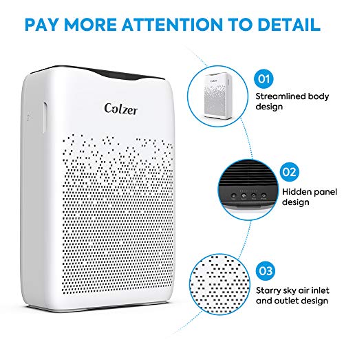 COLZER Air Purifier with True HEPA Air Filter, Air Purifier for Large Room, for Spaces Up to 650 Sq Ft, Perfect for Home/Office with Filter (EPI-186)