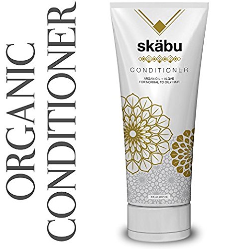 Organic Conditioner By Skabu with Argan Oil and Jojoba, Unscented Age Defying Formula, 8 Fl. Oz.