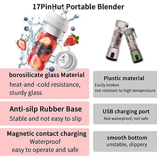 17PinHut Portable Blender, Personal Blender, With USB contact