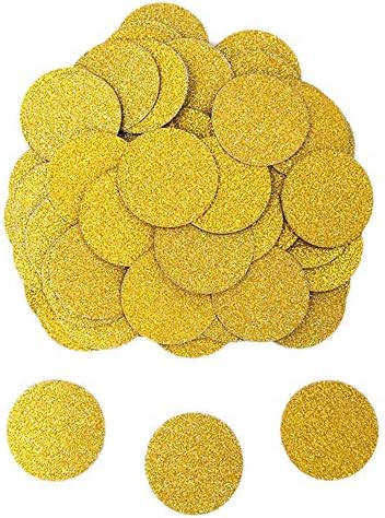 Rodite 100PCS Paper Confetti Round Tissue Confetti Circle Paper Table Confetti for Wedding Birthday Party Balloon Holiday Party Decoration Size 3cm (Gold)