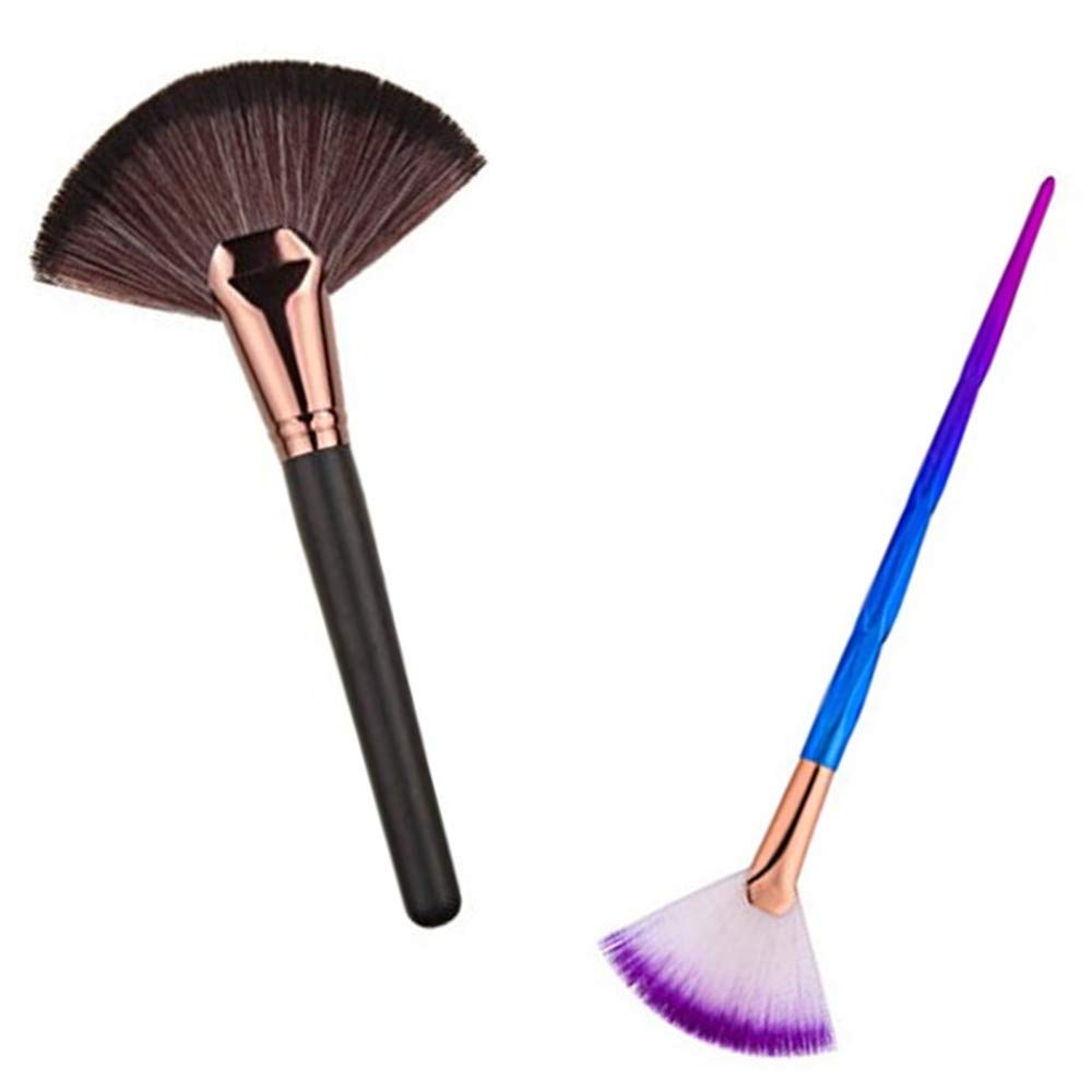 HUIFEN Large Fan Makeup Brush, Portable Slim Professional Apply Perfect