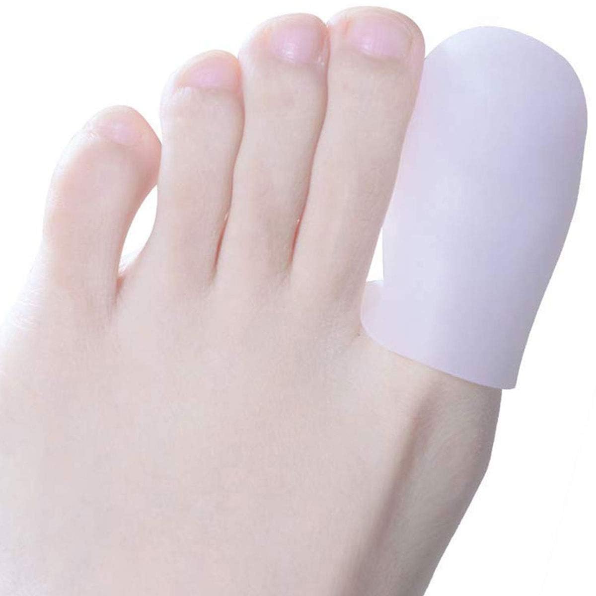 PEDIMEND Soft Silicone Big Toe Caps - For Missing or Ingrown Toe Nail - Prevent Corns, Callus & Blisters – Toenail Protector Sleeve – Avoid Toe Friction & Injury - UNISEX - Foot Care (1 PAIR-2PCS)