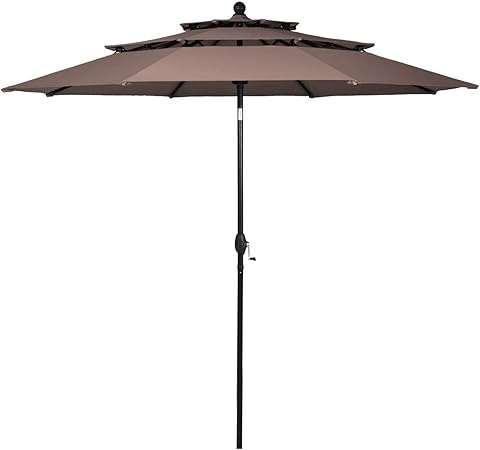 Tangkula 10 Ft Patio Umbrella Outdoor 3 Tier Auto Tilt Umbrella W Double Vented Market Table Tilt Umbrella With Crank Outdoor Aluminum Umbrella For Market Backyard Pool Garden Coffee Amazon Ca Patio Lawn Garden