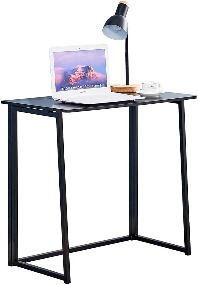 Redd Royal 80 CM Width Black Small Computer Desk Tidy Study Desk Lap Desk Foldable Compact Modern (Black)