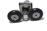 Linwnil 4x Double Shower Door Rollers 25mm Twin Wheel Zinc Alloy Height view 2