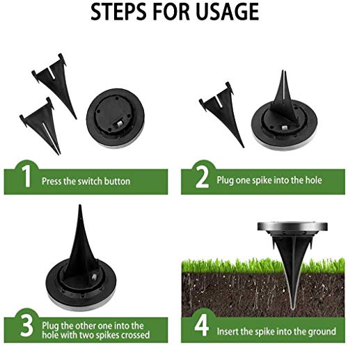 CHARS Solar Bodenleuchte Solarlampen für Außen 8 Stück - 8 LEDs Solarleuchten Garten IP65 Wasserdicht Edelstahl… – Bild 4