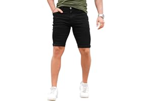 GINGTTO Denim Shorts Men Stretch Skinny Jean Shorts for Men