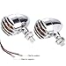 2PCS Heavy Duty Motorcycle Turn Signals Bulb Indicators Blinkers Lights with Bullet Shape Greenclick Amber Lens Front Rear Turn Signal Light (sliver)