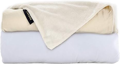 Amazon Com Luxome King Size Weighted Blanket Includes Luxury Bamboo Minky Cover 30lbs 100 X85 Beige Home Kitchen