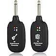 Wireless Guitar System, 20Hz-20kHz UHF Wireless Guitar Transmitter Receiver, Built-in Rechargeable Lithium Battery for Electr