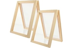 SEWACC 2pcs Making Frame Kit Deckle Mould Craft Projects Handmade Papermaking Screen Tool Mesh Creative Papermaking