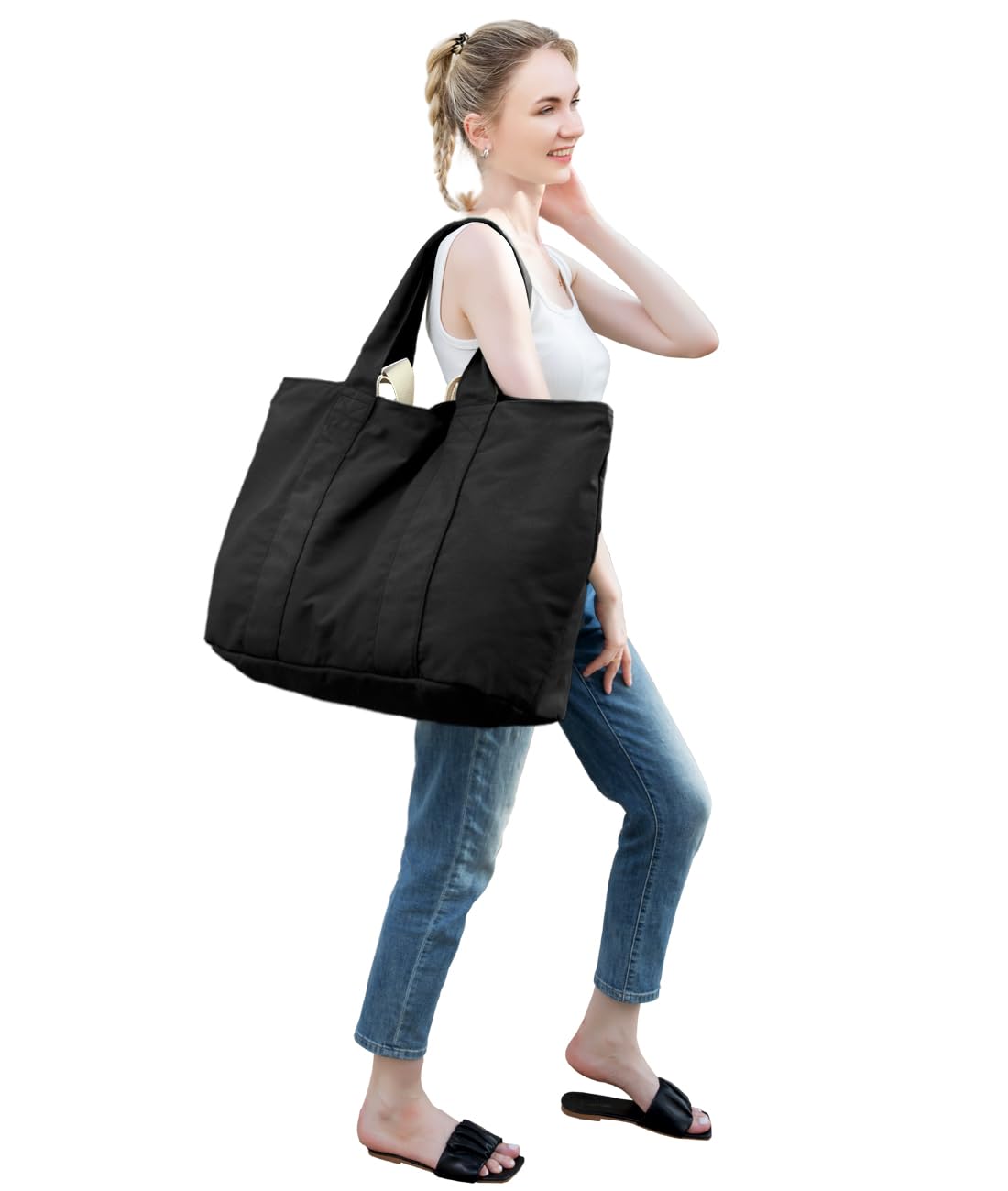 Bagelite 22'' 50L Large Canvas Bag, Extra Large Tote Bag for Women, Overnight Bags for Travel