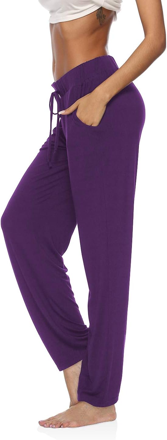 Womens Yoga Pants Wide Leg Comfy Drawstring Casual Loose Straight Leg Lounge Pants Workout Running Sweatpants