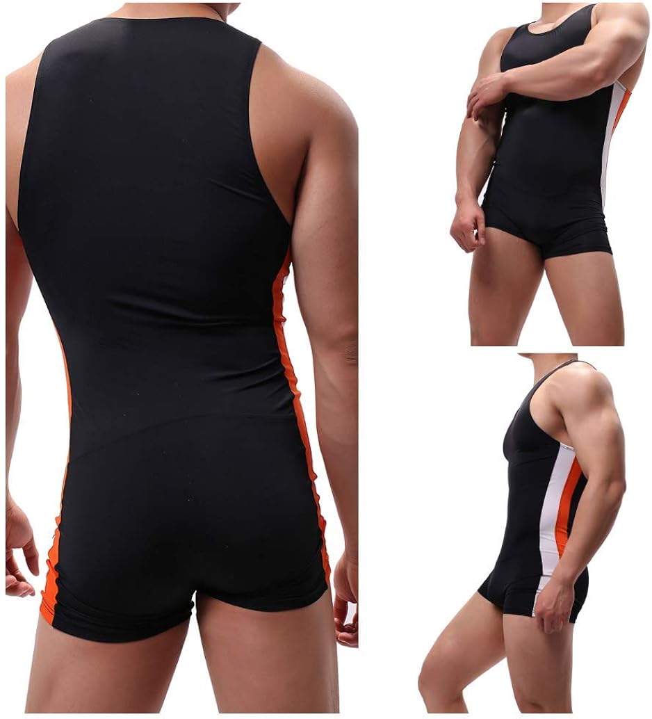 YUFEIDA Men's Athletic Supporters Bodysuit Slim Fit Active Wrestling Leotard Stretchy Base Layers Jumpsuit Boxer Singlet at  Men’s Clothing store