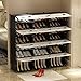KOUSI Portable Shoe Rack Organizer 48 Pair Tower Shelf Storage Cabinet Stand Expandable for Heels, Boots, Slippers， 8 Tier Black