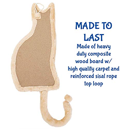 Cat Scratching Post Scratcher Shaped Like A Kitty with Teaser Ball on