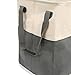 BirdRock Home Square Cloth Laundry Hamper with Handles - Dirty Clothes Sorter - Easy Storage - Foldable - Grey and White Canvas