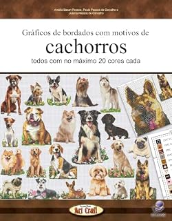 Livro Gráficos de bordados com motivos de cachorros: todos com até 20 cores cada (Gráficos para bordados)