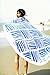 Bonita Beach Collection Round 'Roundie' Beach Towel Thick Terry Cotton with Fringe Tassels - Various Designs & Colors (The Hamptons Cabana (Blue Stripe))