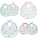 2 Baby Bibs & Burp Cloths For Burping, & Drooling. Fancy Multi Layers Muslin Cotton Bib For Shower Gift