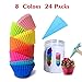 Silicone Rainbow Combo Cupcake Liners with Pastry Bag, Reusable & Non-stick Baking Cups, Standard Muffin Cups Chocolate Holders Truffle Cups (12PCS,6 Colors)