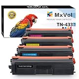 MxVol Compatible Brother TN-433 TN-431 TN433 Toner Cartridges 4-Pack (TN433BK, TN433C, TN433M, TN433Y), High Yield Toner use for Brother HL-L8360CDW HL-L8260CDW MFC-L8610CDW MFC-L8900CDW Printer