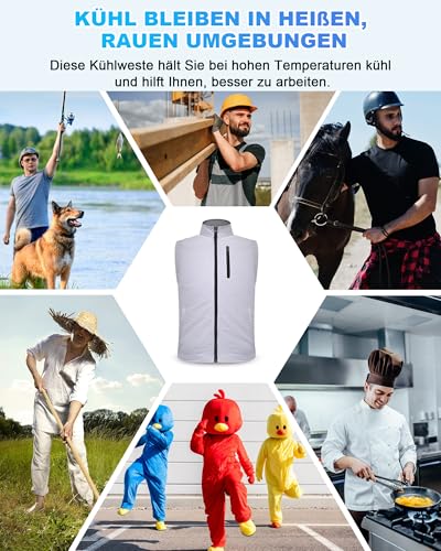 FERNIDA Cooling vest, cooling ice vest with 24 ice bags, men and women, sleeveless nylon, breathable, cool clothing for summer outdoors, hot weather, hunting, working, weeding