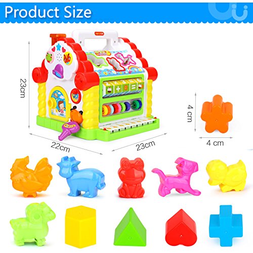 rolimate Electronic Geometric Shape & Colors Pairing Blocks Educational Learning Toys, Musical Activity Play Center House With Counting Help/Know Animals/Electronic Piano/Open Door/Etc - Thumbnail 2