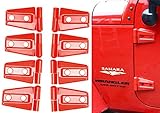 Bolaxin 8 pcs Engine Door Hood Hinge Cover for 4 Door Jeep Wrangler JK 2007-2016 (Red 8pcs)