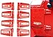 Bolaxin 8 pcs Engine Door Hood Hinge Cover for 4 Door Jeep Wrangler JK 2007-2016 (Red 8pcs)