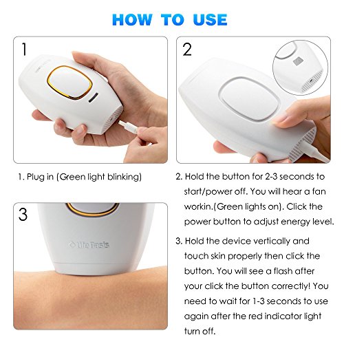 Life Basis Full Body IPL Hair Removal Device for Face & Body-300,000 Flashes Professional Salon Hair Removal Machine for Home Beauty Use