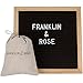 Changeable Black Felt Letter Board 10x10 inches. Solid Oak Wood Frame with 290 letters and characters and FREE bag