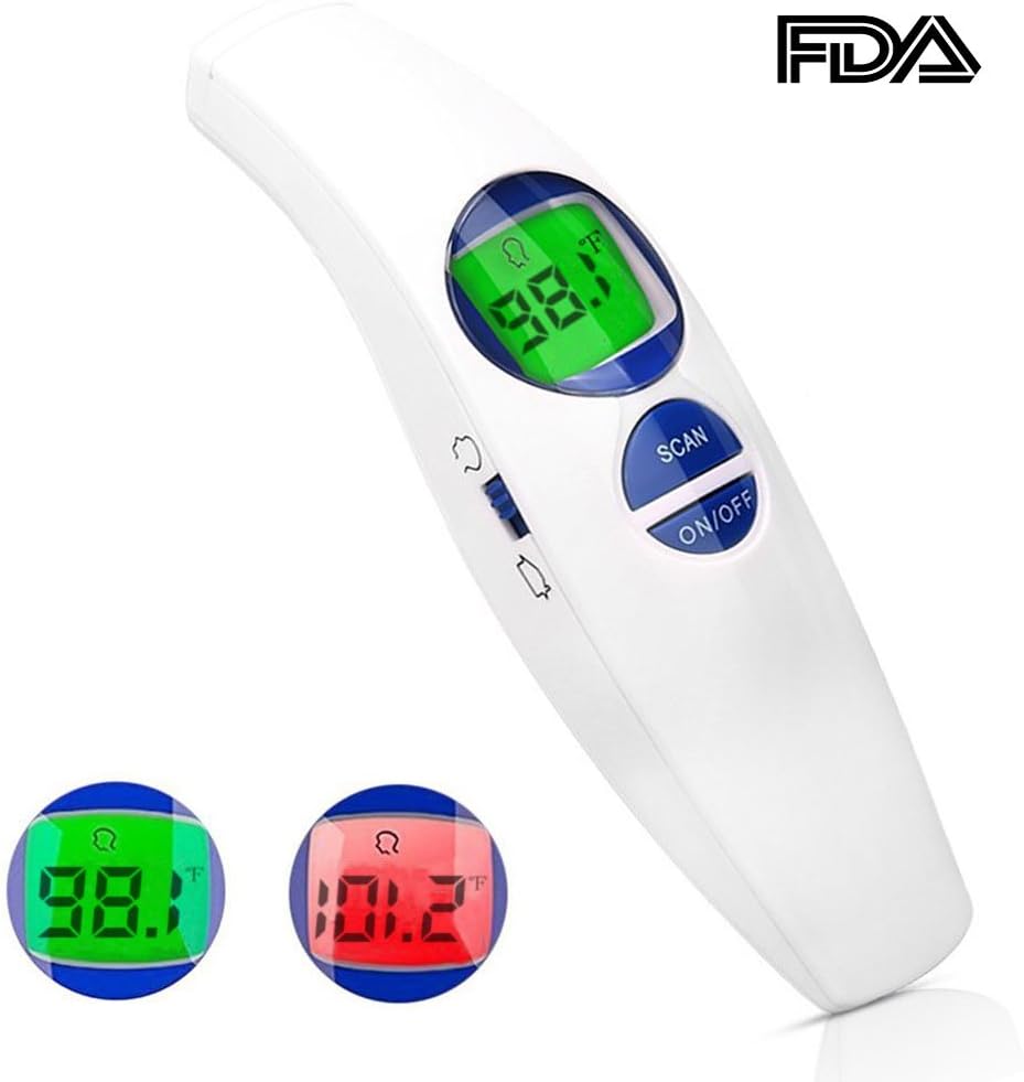 MIQIKO Non Contact Infrared Forehead Thermometer for Babies Children Adults Medical Accurate Fever Alarm No Touch CE Approved