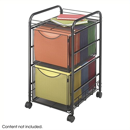 Scranton & Co Mesh File Cart with 2 File Drawers