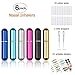 Nasal Inhalers for Essential Oils and Aromatherapy, Reusable Blank Aluminum Nasal Inhaler Tubes,with 2 Mini droppers 24 Cotton Wicks and 24 Writable Stickers, 6 PACK