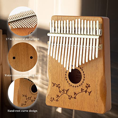 Kalimba 17 Keys Thumb Piano Easy to Learn Finger Piano Portable Mbira Musical Instruments Gift for Kids Adult Beginners Birthday Valentine\'s Day